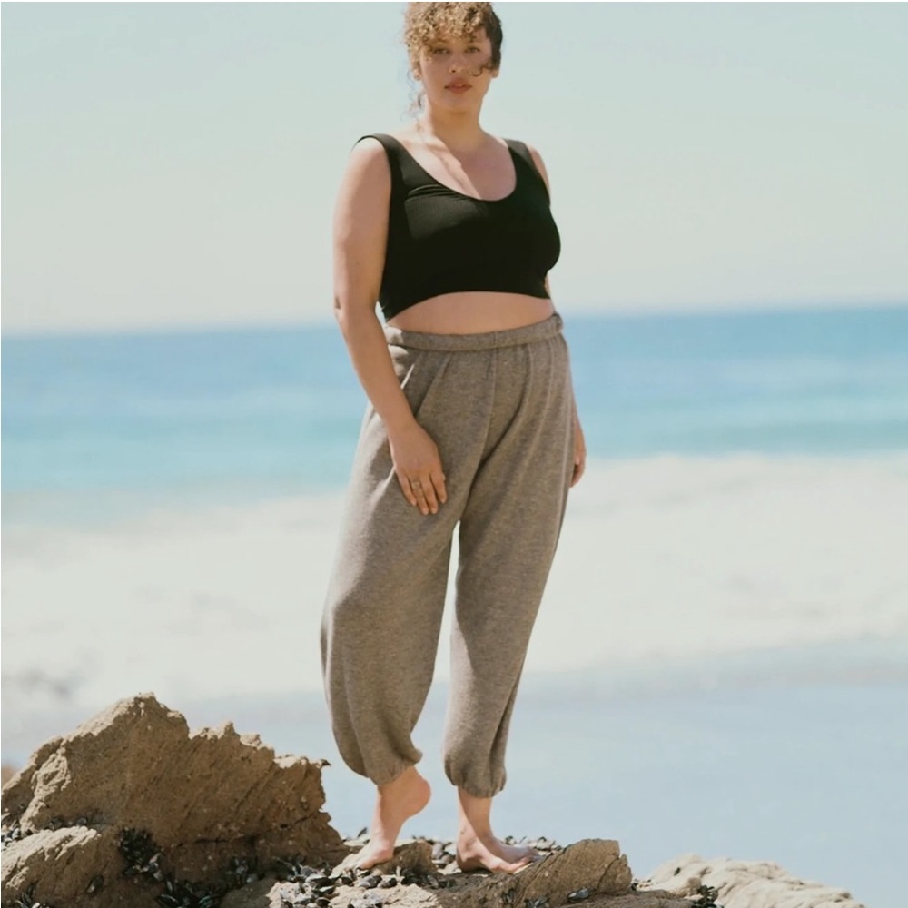 Ozma Dara Pant, Baby Alpaca Linen, Dark Heather Grey